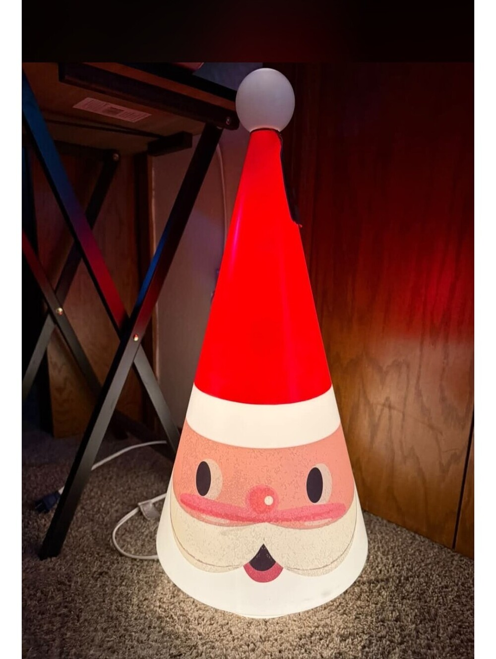 Mr. Christmas 24” Santa Claus Cone Tree Retro Blow Mold Vintage MCM Nostalgia